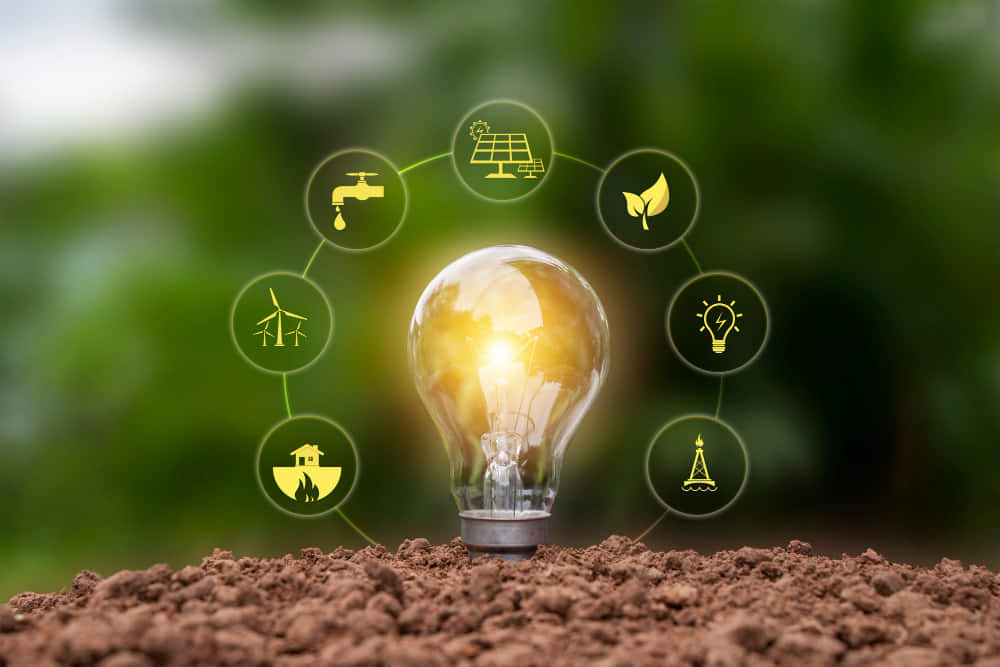 lampara ahorro energia resplandeciente concepto icono energia medio ambiente energia terrestre